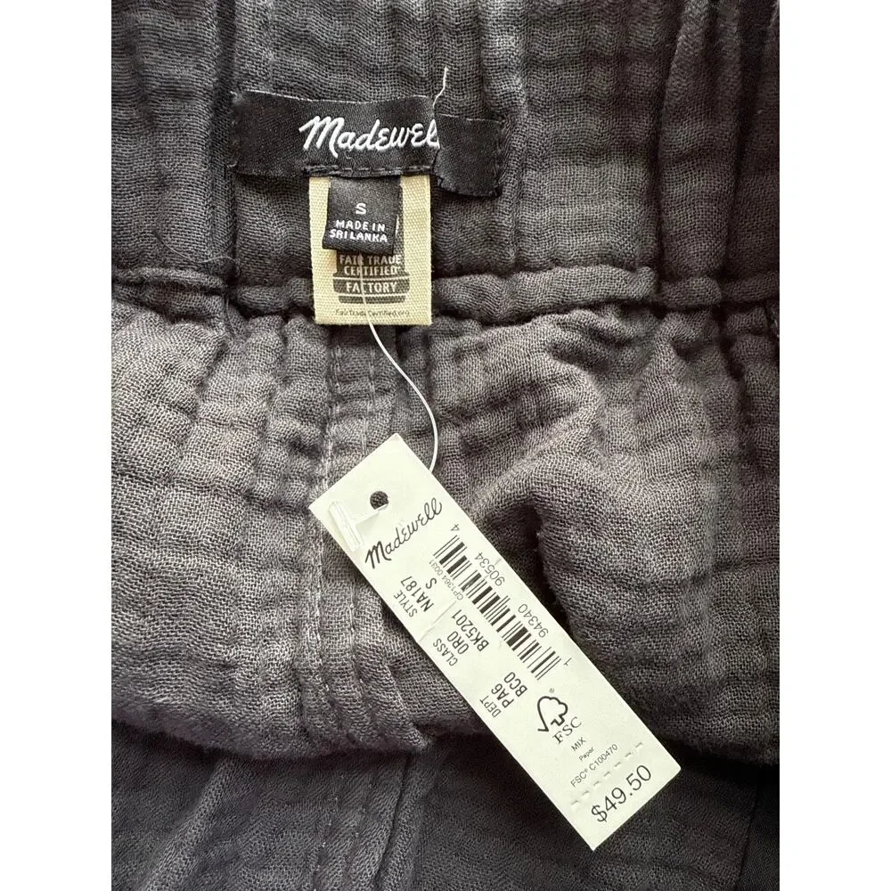 NWT Madewell Easy Pull-On Shorts in Black Coal Size Small - Picture 3 of 6